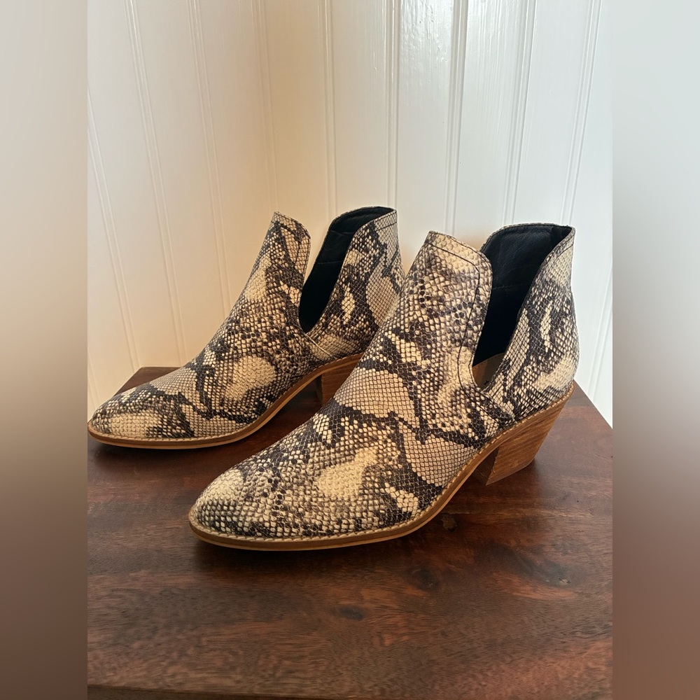 Snake Print Ankle Booties